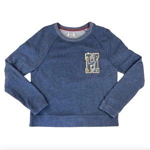 GIGI HADID X TOMMY HILFIGER Blue Embroided Logo Sweater